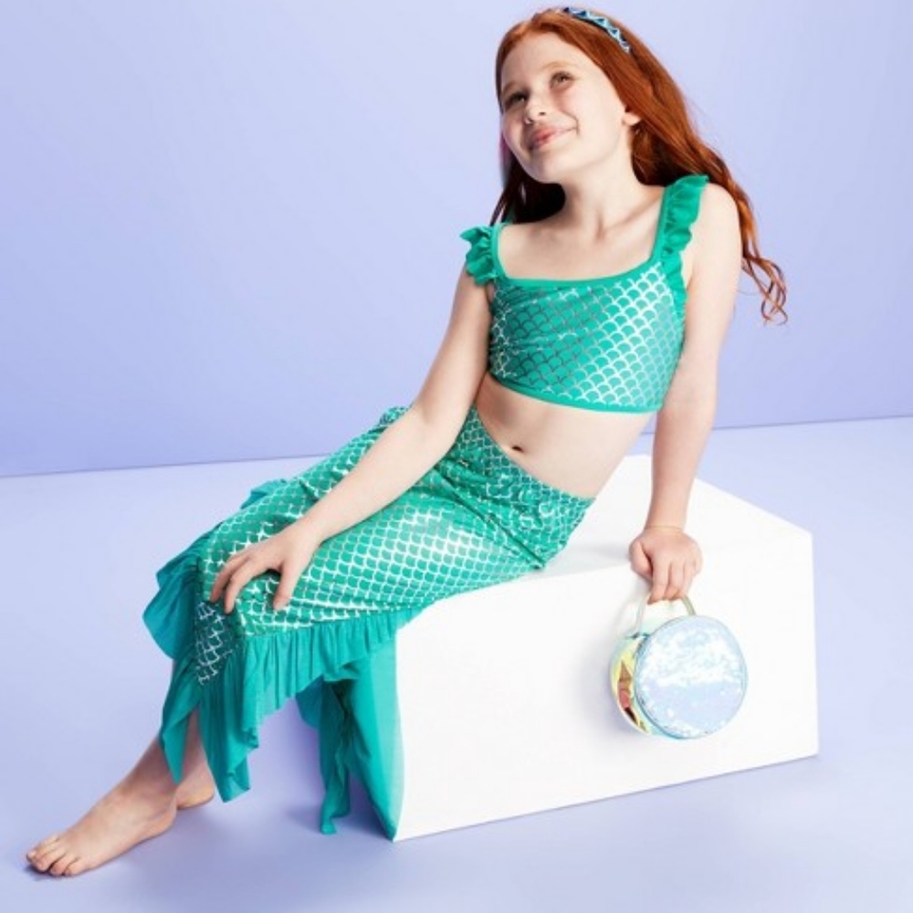 Cat & Jack bikini with mermaid tail skirt